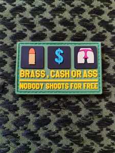 brass cash or ass PVC パッチ　ワッペン　ベルクロ　サバゲー　