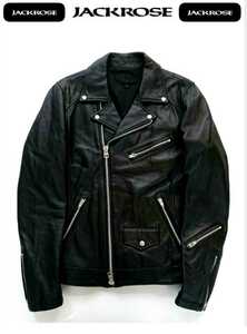  immediately complete sale JACKROSE Jack rose high class sheep leather ram leather double rider's jacket 4 beautiful goods lightning Luv cow leather goat go-to single 