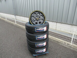 KYOHO by AME PPX MIL:8 16x6.5J +38 6-139.7 グロスブラック GY NASCAR 215/65R16セット 200系ハイエース レジアスエース