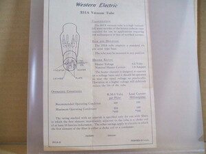 WESTERN ELECTRIC 351Aのデータシート　1枚