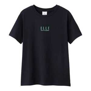 GU ELLE コラボTシャツ　グラフィックT　Mサイズ　ネイビー　NAVY 綿100％ 