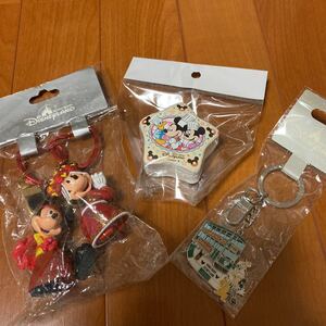 香港ディズニーランド　キーチェーン　タオル　新品　ミッキー ミニー