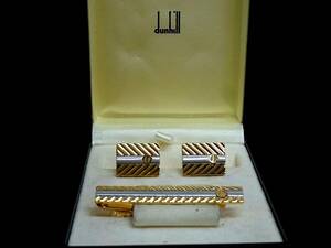 *N2737*# beautiful goods #[dunhill] Dunhill [ silver * Gold ]# cuffs & necktie tweezers!