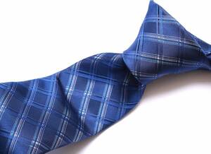 * Calvin * Klein * stylish navy blue. check pattern silk necktie [AG] domestic sending CK004 * new goods *Calvin Klein