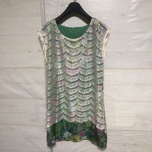 株式会社アサクラ Real リアル 花柄 + レース ワンピース 総柄 M 美品 管理B1259