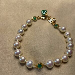 8 millimeter. pink series beautiful . pearl bracele # green Heart 