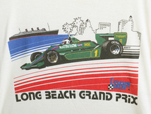 70's USA製 ビンテージ ■ ロングビーチ F1 レーシングカー プリント 半袖 Tシャツ ( メンズ レディース S 程) 古着 70年代 半袖Tシャツ 黄_画像3