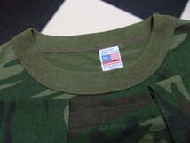 90s 迷彩柄 ポケT size XL 90年代 USA製 カモフラ ミリタリー 総柄 Tシャツ トップス CRAFTED WITH PRIDE IN AMERICA OLD US古着_画像3