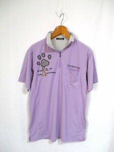 d88　CORAGIO GOLF　コラッジオゴルフ　ハーフジップシャツ　半袖ポロシャツ　薄紫　25-8