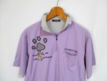 d88　CORAGIO GOLF　コラッジオゴルフ　ハーフジップシャツ　半袖ポロシャツ　薄紫　25-8_画像2