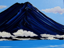 ≪国美協≫TOMOYUKI・友之、『山水　富士山』、油彩画、F6号：40,9×31,8cm、一点物、新品高級油彩額付、直筆サイン・真作保証付_画像4