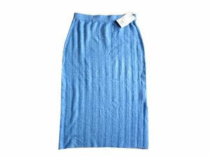 new goods regular price 6990 jpy ELLE L ito gold knitted skirt 38 blue light blue knees height ~mi leak height autumn winter long 
