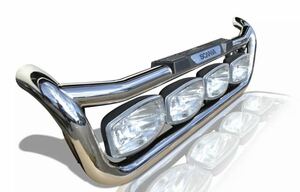 bragan regular goods 1998-2016 ska nia grill light bar spotlight 4 piece LED 2 piece attaching plating trailer deco truck Hino bumper guard 