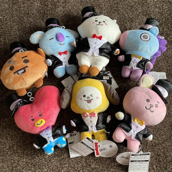 新品BT21 ぬいぐるみ Let's party with youコンプリート！　タキシード・パーティ衣装　入手困難レア　早いもの勝ち！BTS