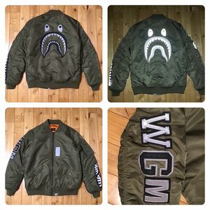 REFLECTOR SHARK MA-1 bomber jacket M size a bathing ape BAPE Ape Bape A Bathing Ape Shark jacket WGM