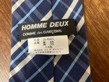 美★COMME des GARCONS HOMME DEUX★クロスチェックブルー系ネクタイ★コムデギャルソンオムドゥ_画像2