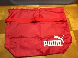 ■ 新品　PUMA　ナイロン製バッグ　マイバッグ　ランドリーバッグ　大きく丈夫なショルダーバッグ　エコバックにも　赤　管2F-28