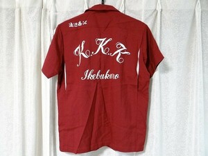  прекрасный товар 70 годы Vintage SANKYO Bowl Wear боулинг рубашка KKK Ikebukuro вышивка контри-рок M размер retro Showa подлинная вещь 