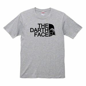 【送料無料】【新品】THE DARTH FACE ダースフェイス Tシャツ パロディ おもしろ プレゼント メンズ グレー Lサイズ