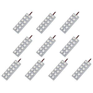 10個セット●● 12V FLUX12連 2×6 LED 基板 端子形状T10×42mm ルームランプ ホワイト