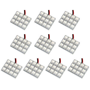 10個セット●● 12V FLUX12連 3×4 LED 基板 端子形状T10×42mm ルームランプ ホワイト