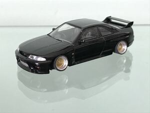 送料無料　1/64 日産　スカイライン　GT-R R33 改造車　カスタムミニカー　シャコタン　NISSAN SKYLINE 深リム　京商　KYOSHO