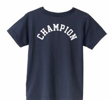 新品13993 champion チャンピオン　100cm 紺ネイビー国旗刺繍アップリケ付き　半袖Tシャツお出かけ着着替え通園通学男女兼用ユニセックス_画像4