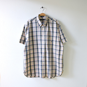 【送料無料】ノーティカ 半袖シャツ BDシャツ ボタンダウンシャツ チェック色 メンズL NAUTICA CB0265