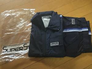  waste number Vintage MIZUNO super Star | Wind Bray car jumper top and bottom set Junior navy nylon 100% unused Showa Retro 