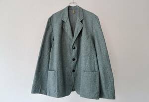 DEADSTOCK 60's Germany FHB green salt & pepper cotton tailored type Work jacket inscription 52 absolute size L/ Vintage sesame salt car n blur -