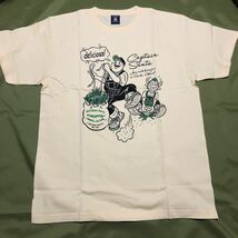 即決★新品キャプテンサンタ★サンタプリントが目立つ半袖Tシャツ　クリーム色　L_画像1