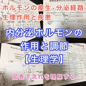 医療系学科定期試験、国家試験対策シリーズ【内分泌系ホルモン】まとめ資料