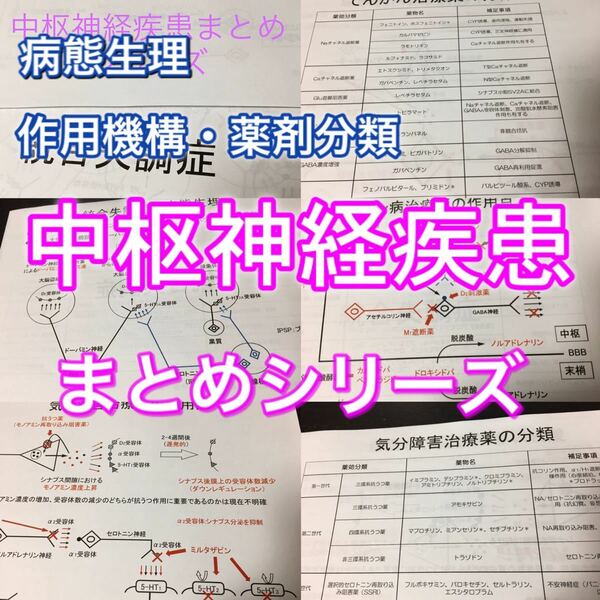 医療系学科定期試験、国家試験対策シリーズ【中枢神経疾患・薬理】まとめ資料