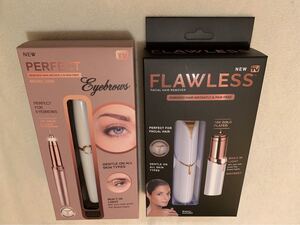 フェイス&アイブロウシェーバーセット 各替刃2個+電池付き 箱無し匿名配送