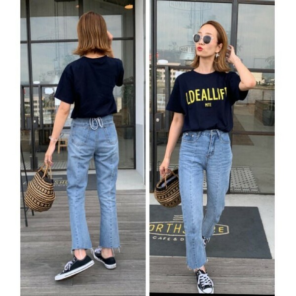 ラス１★カテ変可★mite_officialデニムback silhouette denim★新品