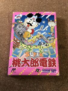 送料無料♪ 美品♪ 完品♪ 電池交換して発送♪ スーパー桃太郎電鉄 ファミコンソフト 箱説付き 端子メンテナンス済 動作品　同梱可能　FC