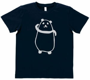 おもしろ　Tシャツ　ゆるパンダ　ネイビー　MLサイズ　送料無料　ｈ901