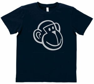 おもしろ　Tシャツ　サル　ネイビー　MLサイズ　送料無料　ｈ916