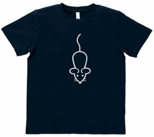 おもしろ　Tシャツ　ネズミ　ネイビー　MLサイズ　送料無料　ｈ927