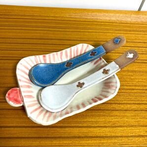 福岡 ハンドメイド 作家 yuzuki kakera 陶器 スプーン ペア クロス