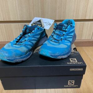 SALOMONトレッキングシューズです！レディースのサイズは25センチです写真で見てわかる通りにかかとにスレがあります。