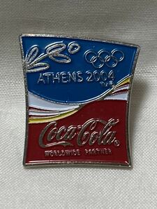 未使用ピンバッチ　コカコーラCoca Cola 「アテネATHENS　2004」Coca Cola WORLDWIDE PARTNER