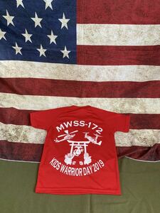 米軍 海兵隊 放出品 半袖 Tシャツ サイズ S YOUTH 赤 USMC FIREBIRDS MWSS - 172 火の鳥 シーサー キッズ 極美品 オスプレー 子供服 T