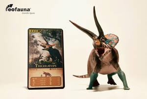 Eofauna トリケラトプス 恐竜 フィギュア PVC プラモデル 大人のおもちゃ 科学 芸術 模型 プレゼント 20cm級 塗装済 置物 (ドミナント)