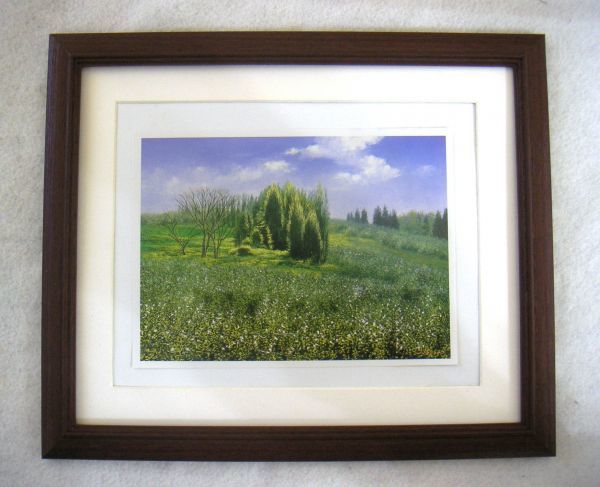 ◆ Reproduction offset du Kasai Shunitsu Hanashirokigo (contreforts de la montagne Iwaki), cadre en bois inclus, achat immédiat ◆, Peinture, Peinture à l'huile, Nature, Peinture de paysage