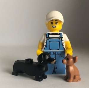 即決　新品 未使用　レゴ　LEGO　ミニフィギュア　ミニフィグ 愛犬家の女性　チワワ　ダックスフンド　ペットシッター　犬 犬好き