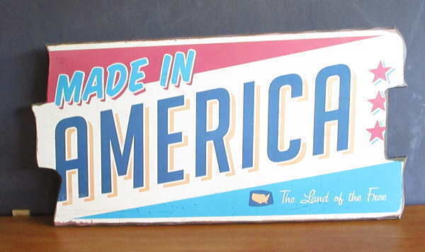 アメリカン雑貨　木看板　インテリア　メイドイン　アメリカ　MADO IN　AMERICA　The Land of the Free　今こそ自由が大事