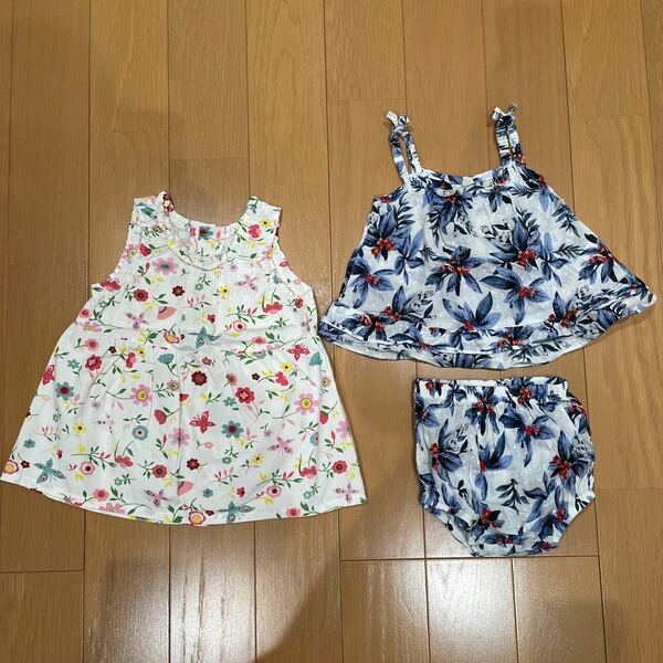 ワンピース　トップス　キッズ　2枚セット　花柄　子ども服