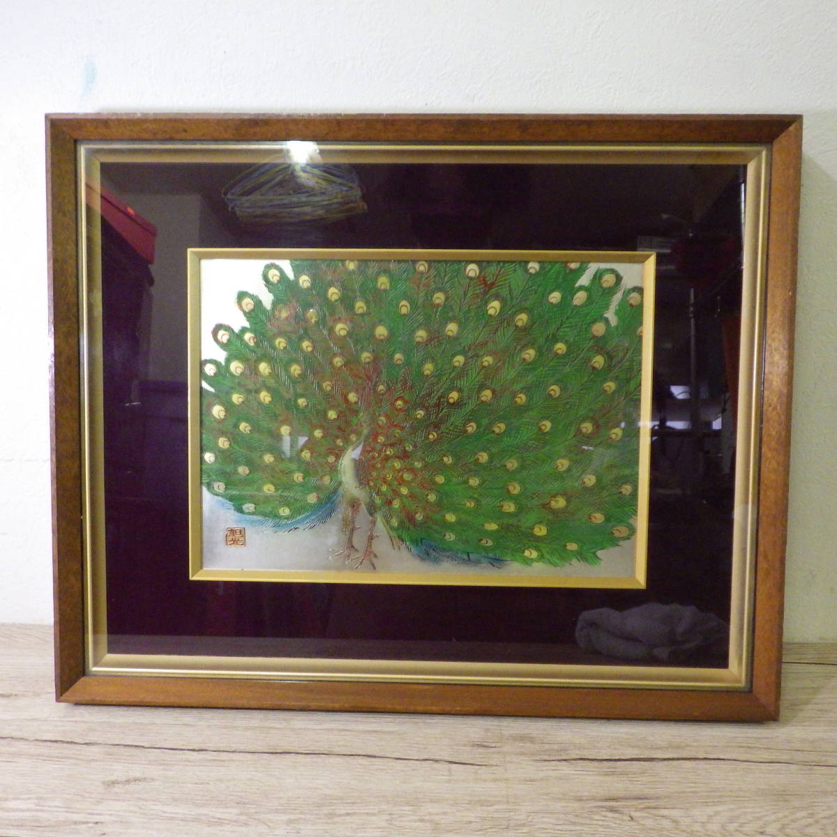 Asahiko Peacock Tamaño del marco aprox. 52, 5x42, 5cm, obra de arte, cuadro, otros