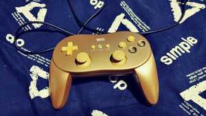 【希少】Wii WiiU クラシックコントローラーPRO ゴールド 金